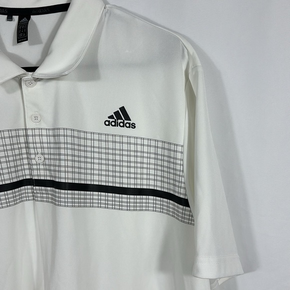 Adidas Men's Primegreen Chest Check Print Polo Golf Shirt - Picture 4 of 7
